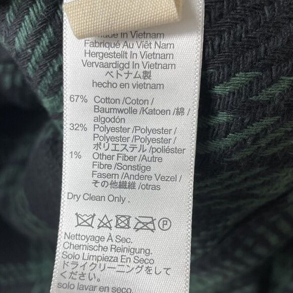 MADEWELL Shirt-Jacket Womens S Plaid Flannel Button Front NEW Green Navy NN959 - Picture 16 of 16
